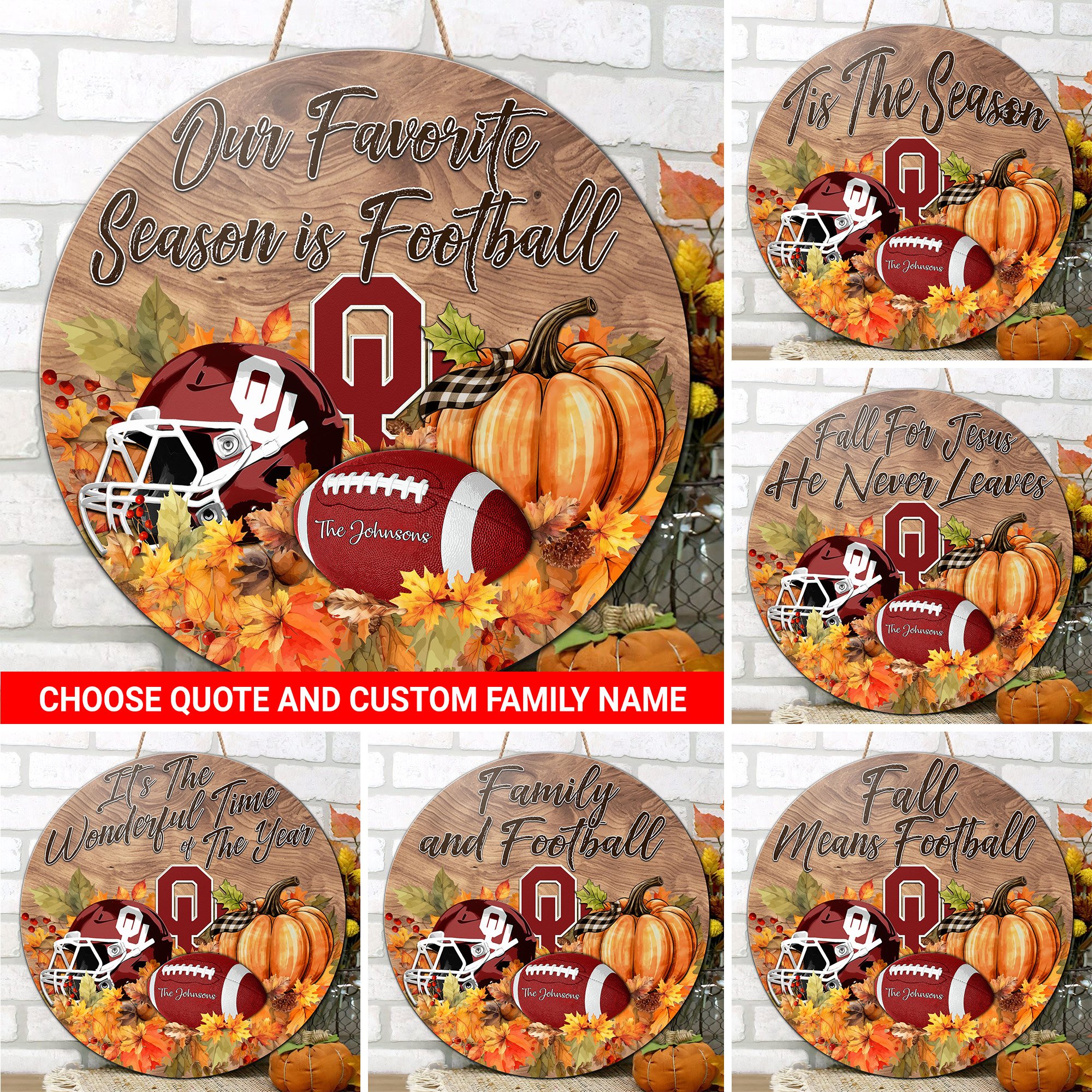 Oklahoma Sooners Shape Wooden Sign Custom Your Family Name And Choose Your Quotes, Sport Sign, Sport Gifts For Fan, Home Decorations EHIVM-59971